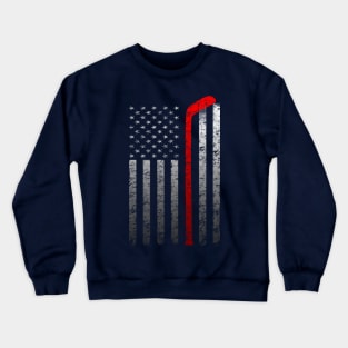 Hockey Stick American Flag Vintage Player T-shirt Crewneck Sweatshirt